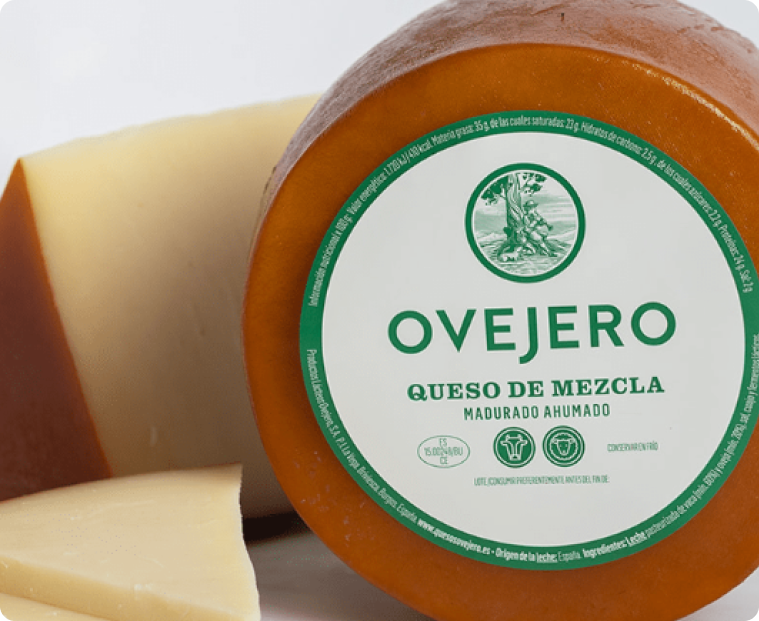 Queso de mezcla madurado ahumado